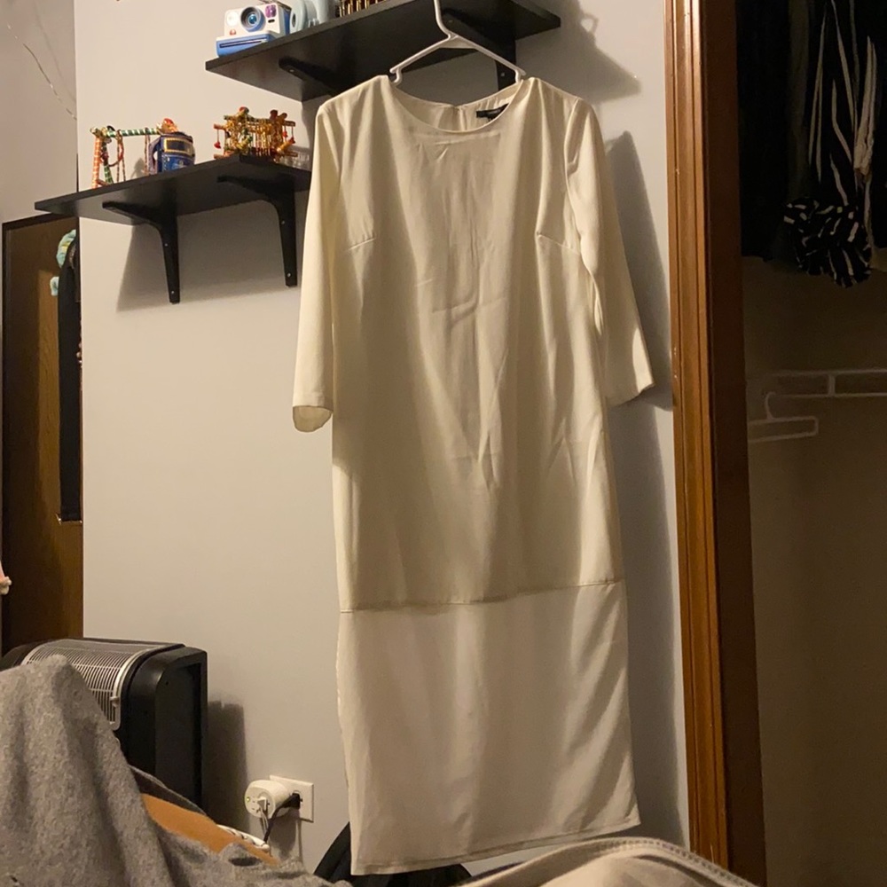 White midi dress